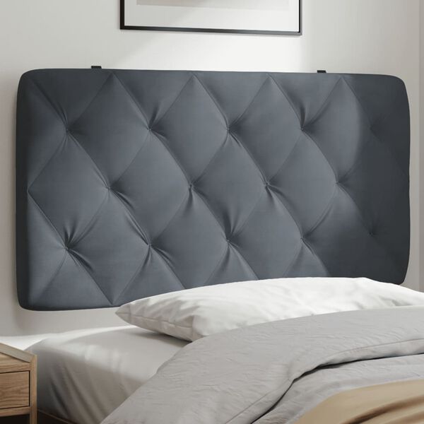 vidaXL Headboard Cushion Dark Gray Velvet (100% polyester) 39.4 inches