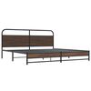 vidaXL Bed Frame Brown Oak Steel, engineered wood Double Bed Frame