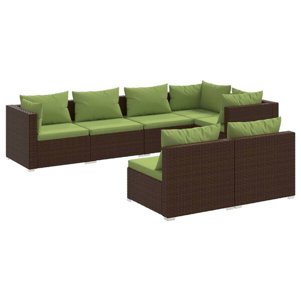 vidaXL Garden Lounge Set Brown, Green