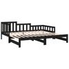 vidaXL Day Bed Black Solid pine wood 2x