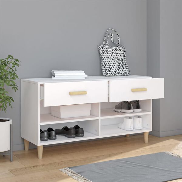 vidaXL Shoe Cabinet White Engineered wood Medium Shoe Cabinet