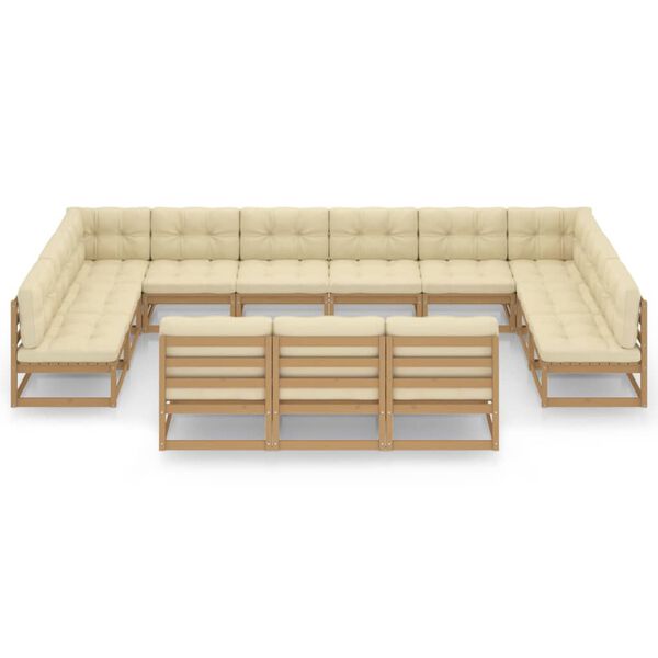 vidaXL Garden Lounge Set Honey brown Solid pinewood Large Modular
