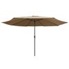 vidaXL Garden Parasol Taupe 100% polyester fabric, metal pole Large