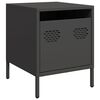 vidaXL Bedside Cabinet Set of 2 Black Cold-rolled steel