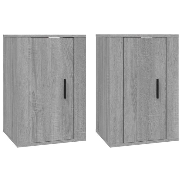 vidaXL Wall Mounted TV Cabinet Set of 2 Grey Sonoma Engineered wood