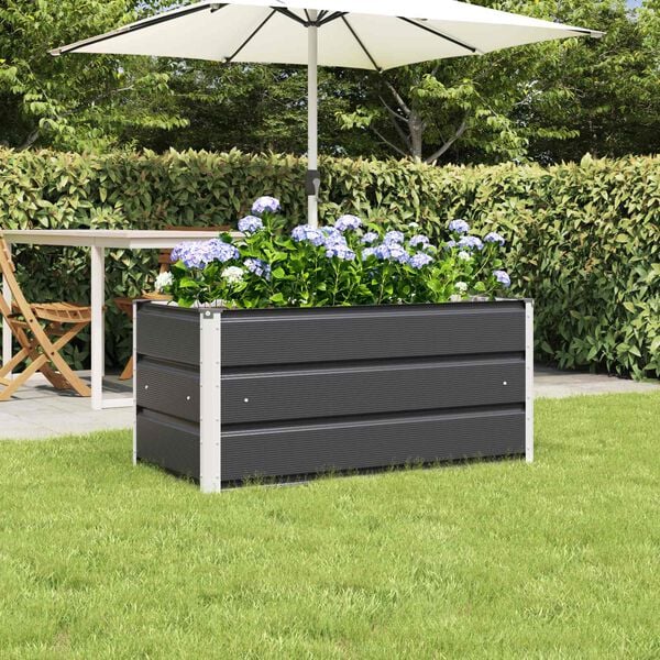 vidaXL Planter Anthracite 39.37 x 19.69 x 17.72 in Galvanised Steel