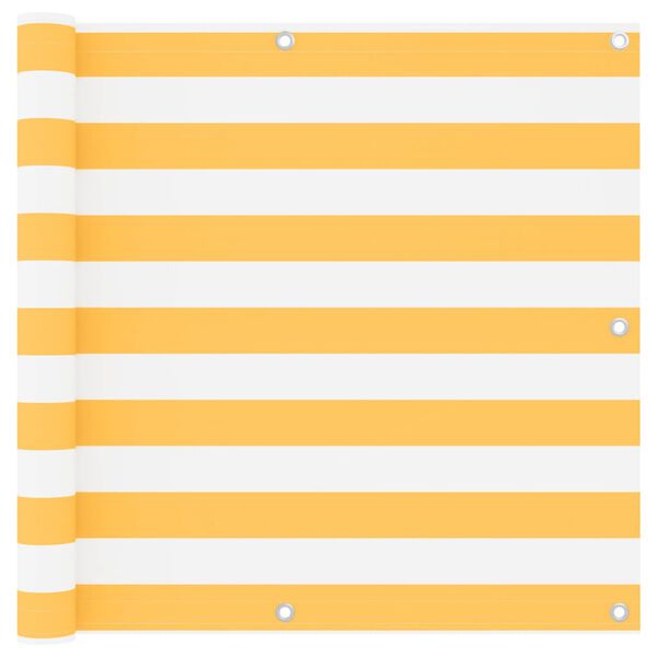 vidaXL Balcony Screen White and Yellow 35.4x157.5" Oxford Fabric