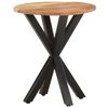 vidaXL Side Table Natural wood tones; Black legs
