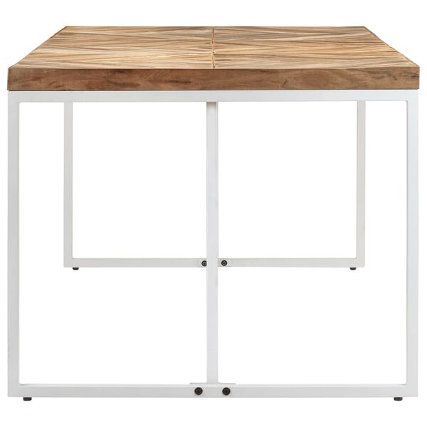 vidaXL Dining Table Natural wood finish, White legs