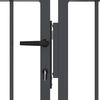 vidaXL Fence Gate with Spear Top Black 120.1"x 49.2" Powder-coated Steel