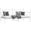 vidaXL Daybed With Trundle White Steel Twin Daybed With Trundle