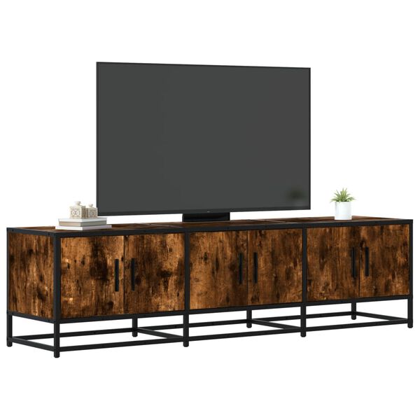vidaXL TV Cabinet Smoked oak Engineered wood, metal Large TV Cabinet