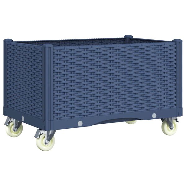 vidaXL Garden Planter Blue Grey Polypropylene Medium-sized