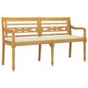 vidaXL Bench Solid Teak Wood, Polyester 59.1 in Durable Bench