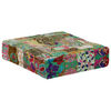 vidaXL Pouffe Green with multicolor patchwork 100% Cotton Medium Pattern