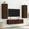 vidaXL TV Wall Cabinet Brown Oak Engineered Wood Small Wall Mounting
