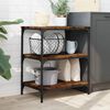 vidaXL Kitchen Trolley Smoked Oak 23.6"x16.1"x29.9" Engineered Wood