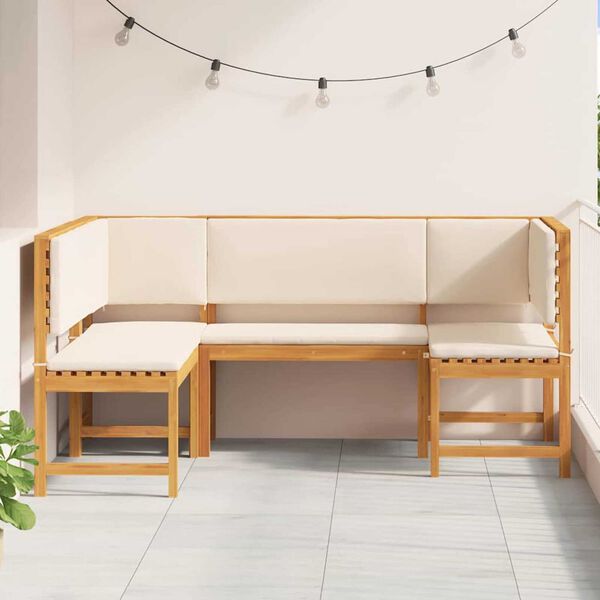 vidaXL Garden Bench Set 3 pcs Brown Solid Acacia Wood