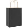 vidaXL Paper Bags 50 pcs with Handles Black 8.3x4.3x11.0"