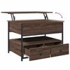 vidaXL Coffee Table Brown oak Engineered wood and metal Medium