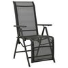 vidaXL Garden Chair Set of 2 Black Powder-coated aluminum, textilene