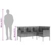vidaXL Couch Sofa Set Grey PE rattan, powder-coated steel, 100% polyester