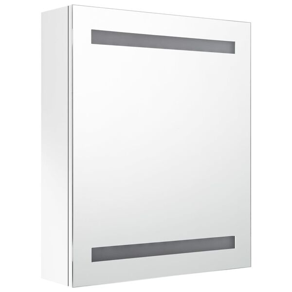vidaXL Bathroom Cabinet Shining White MDF board with melamine finish, glass