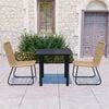 vidaXL Dining Set Oak and black Poly rattan, powder-coated steel, glass