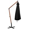 vidaXL Hanging Garden Parasol Black Fir Wood, Bamboo, Polyester, Iron