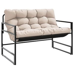 vidaXL Garden Bench Black and Taupe