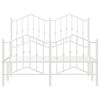vidaXL Bed Frame White Powder-Coated Steel Double Bed Frame