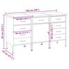 vidaXL Work Cabinet with Drawer 3 pcs Black and Grey 150 x 55 x 85 cm