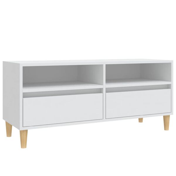 vidaXL TV Cabinet White Engineered wood, eucalyptus wood Medium
