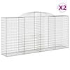 vidaXL Gabion Basket Set of 2 Silver Galvanized iron Extra Large