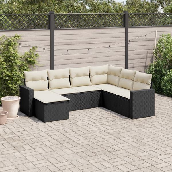 vidaXL Garden Sofa Set Black PE Rattan Large Modular Garden Sofa Set