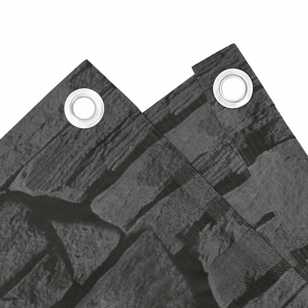 vidaXL Balcony Privacy Screen Ledge Stone Look Grey 118.1x47.2" PVC