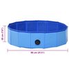 vidaXL Dog Swimming Pool Blue PVC 31.5 x 7.9 in Foldable
