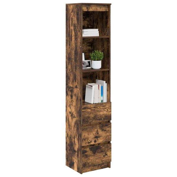 vidaXL Highboard Smoked Oak Engineered Wood Tall Highboard Rectangular