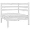vidaXL Garden Lounge Set White Solid Pine Wood 25.0 x 25.0 x 24.6 in