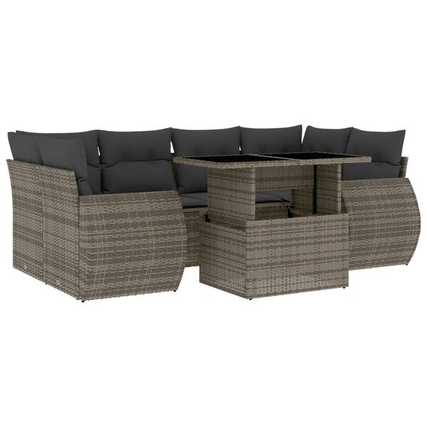 vidaXL Garden Sofa Set Grey