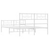 vidaXL Bed Frame White Powder-Coated Steel Double Bed Frame