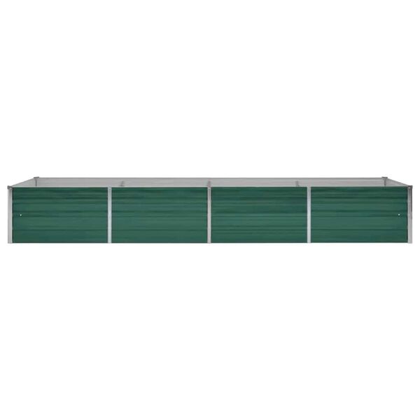 vidaXL Raised Bed Green Galvanized Steel 126.0 x 31.5 x 17.7 in