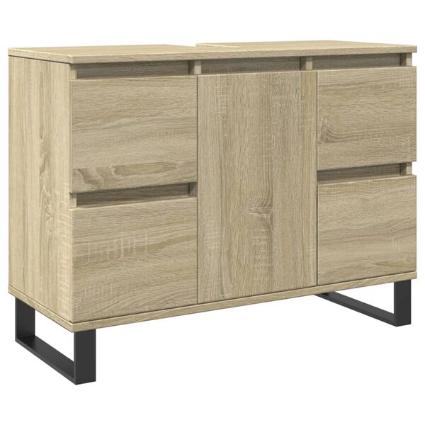vidaXL Bathroom Cabinet Sonoma oak Engineered wood 31.5x13.0x23.6 in