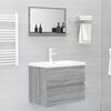 vidaXL Mirror Gray Sonoma Engineered wood Mirror Wall Mounted Mirror