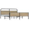 vidaXL Bed Frame Smoked Oak Steel Double Durable Bed Frame
