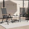vidaXL Garden Chair Set of 2 Black Powder-coated aluminum, textilene