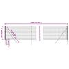 vidaXL Wire Mesh Fence Green 3.3x32.8' Galvanised Steel