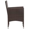 vidaXL Sofa Set Brown PE Rattan, Powder-Coated Steel, Glass 4 Piece