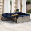 vidaXL 11 Piece Patio Sofa Set with Cushions Gray Poly Rattan