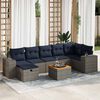 vidaXL 8 Piece Patio Sofa Set with Cushions Gray Poly Rattan